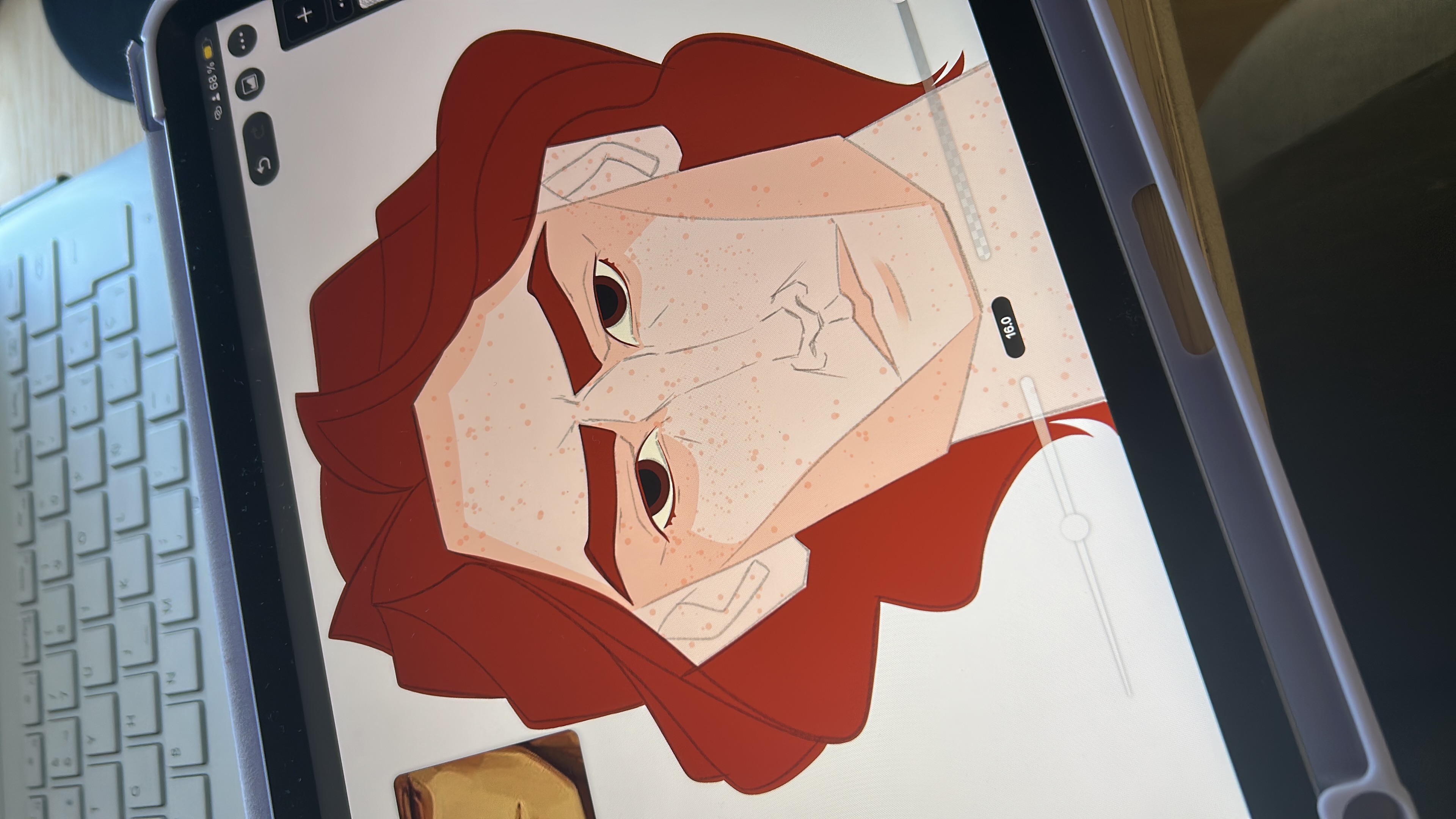 Ilustración digital en proceso