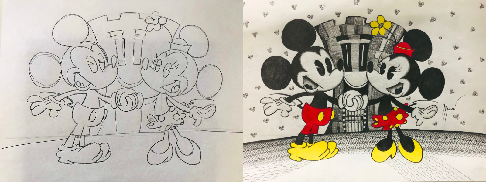 Dibujo artístico infantil terminado