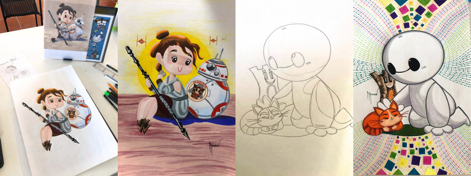 Obras de dibujo artístico infantil