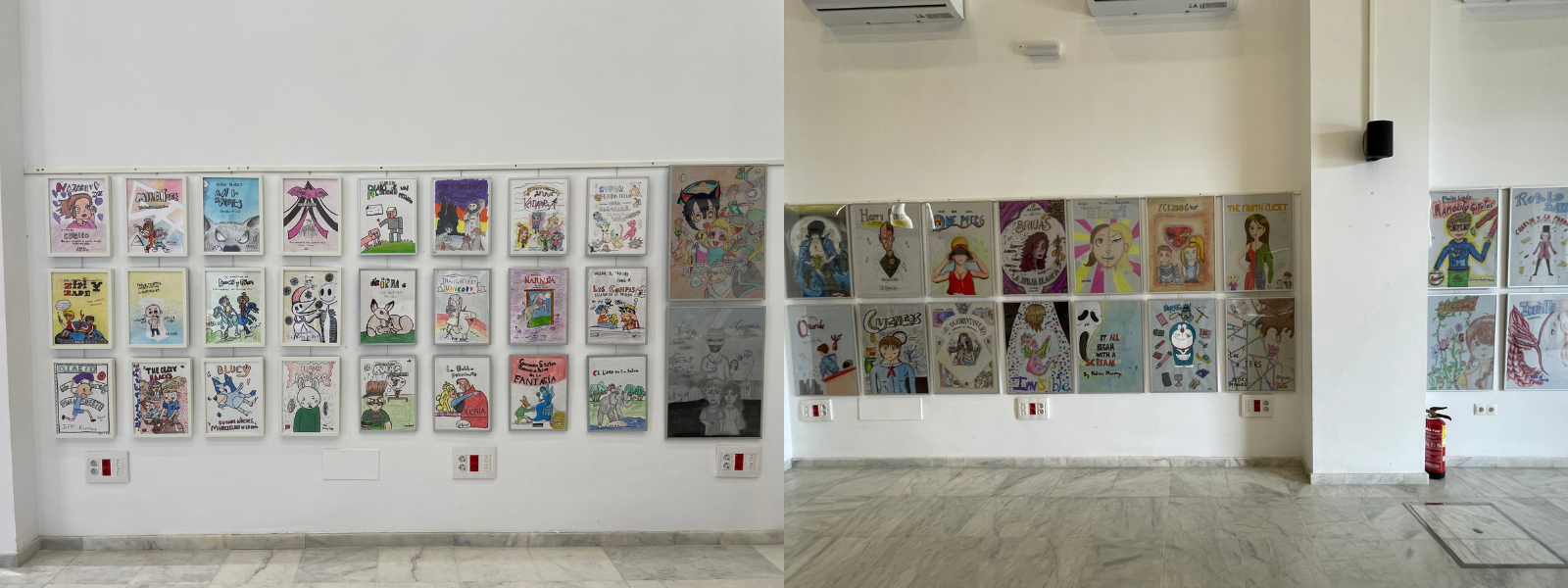 Obras de dibujo artístico infantil en la Biblioteca Municipal