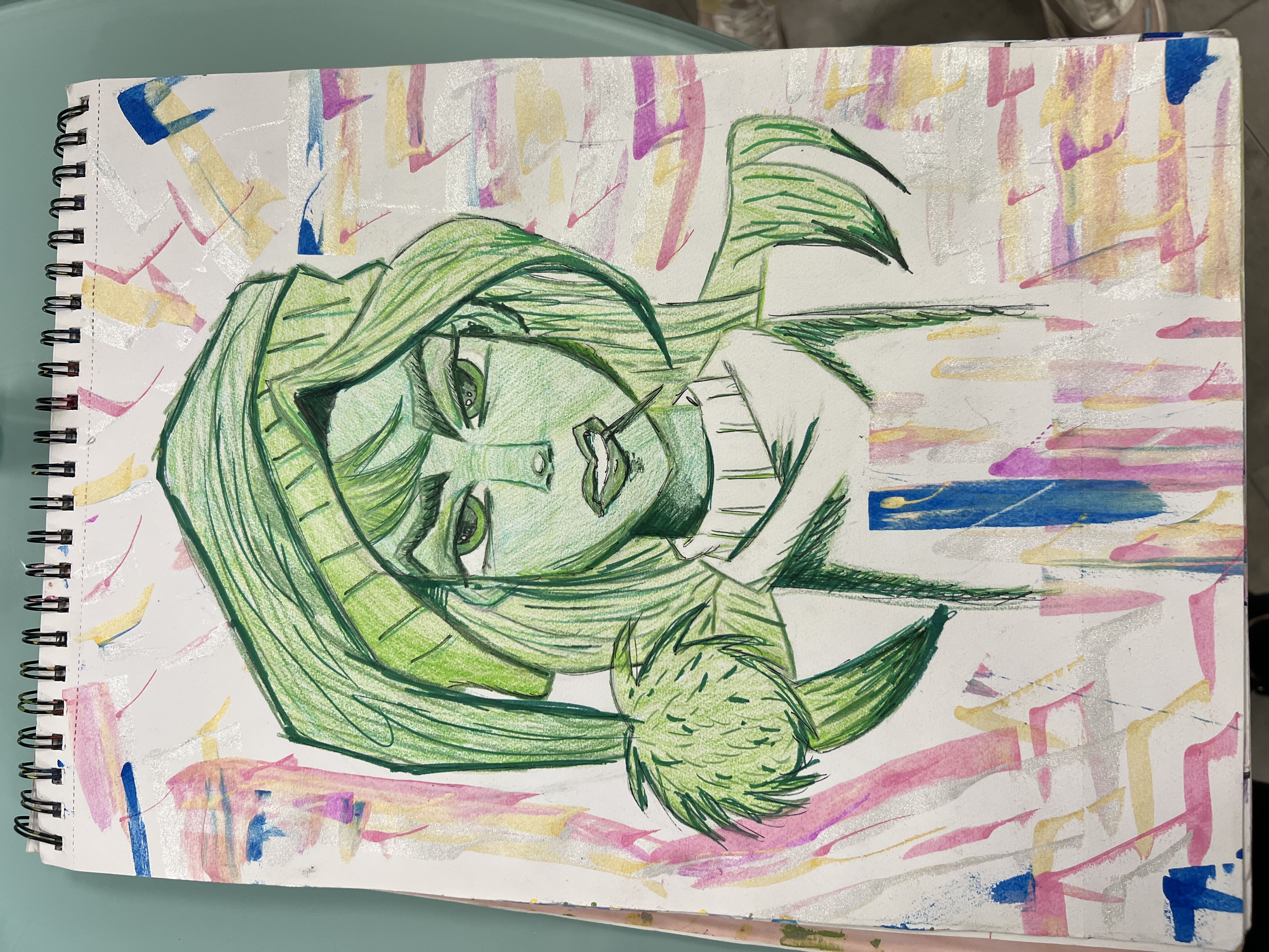 Dibujo creativo realizado durante Navidad